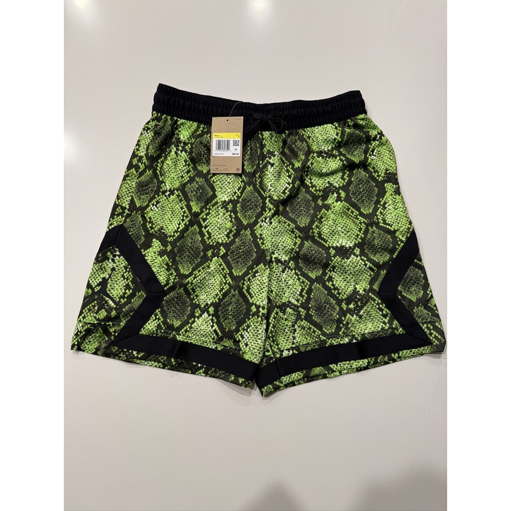 Jordan Dri-FIT Diamond Mesh Shorts Mens Green Snakeskin HF9907-358 Size S 7in